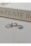 Triple Silver Color Adjustable Ring Set – Elegant Stone and Flower Detailed Design - 2
