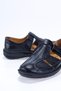 Alfio Black Orthopedic 100% Genuine Leather Men's Sandals - 6
