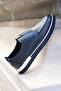 Jabari Navy Blue Genuine Leather Loafer Men's Shoes - 7