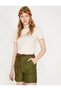 Women's Yellow Crew Neck Short Sleeve T-Shirt 9YAL18809IK - 2