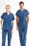 Denim Blue Medijean Single Top Doctor Nurse Scrubs Uniform (Real Denim Fabric)