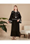 Women's Embroidered Plus Size Viscose Long Dress Black - 6