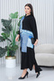 Women's Denim Printed Plus Size Viscose Long Dress Black Blue - 4