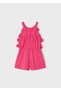 04-10 Years Old Girl's Pink Knitted Jumpsuit - Pink - 3