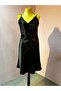 Black Strappy Dress with Rose Embroidery - 3
