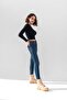 Black Long Sleeve Ribbed Blouse Crop Knitted T-shirt - 7