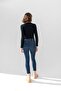 Black Long Sleeve Ribbed Blouse Crop Knitted T-shirt - 8