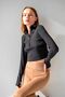 Black Ankle Detailed Zippered Crop Blouse - 4