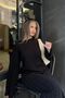 Black Casual Hair Knit Thick Knitwear Dress - 7