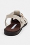 Bird Beige Suede Genuine Leather Buckle Detail Flat Sole Women's Sandals - 8