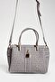Women's Gray Monogram Hand and Shoulder Bag New Season 2201MH - 7