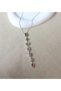 Steel Colored Stone Y Aura Silver Necklace - 5