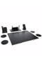 Black Leather Desk Set with Balat Name Tag Desk Set - 3