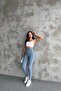 Ice Blue Extra High Waist Denim Leggings Pants Jeggings - 5