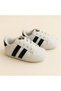 Black and White Sports Style Baby Booties Size 18-19 - 2