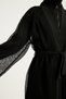 Black Tulle Kimono – Stylish, Lightweight and Full Length Hijab Beach Pareo P2501-1 - 6