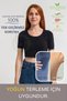 Slim Fit Lace Crop T-Shirt ·100% Sweatproof Underarm Pad, Odor, Stain Blocking Sweat Pad