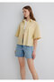 Striped Yellow Shirt Crop / Short Cut 1211102-89859 - 2