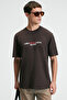Baggy Men's 100% Cotton Oversize Fit Printed Short Sleeve Round Neck Brown T-Shirt - 3