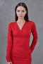 New Season Stretchy Diver Fabric Double Breasted Collar Slit Long Sleeve Evening Dress 6031 - 2