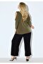 Women's Plus Size Khaki, Off-The-Shoulder, Sequin and Bead Embroidered Jersey Blouse 65N38966 - 3