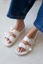 Gavi Women's Drop Detail Daily Comfort Leather Slippers Beige - 2