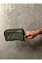 Genuine leather green personal care and travel bag - 3