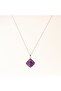 Certified Amethyst Natural Stone Pendant with Silver Chain Ku006 - 2