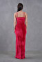 New Season Women's Velvet Low-cut and Slit Strap Evening Dress - 3