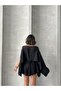 8017 Shoulder Detailed Linen Look Suit Shorts+Blouse - 3