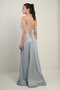Lined Glitter Long Evening Dress with Rope Straps - 4