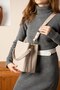 Women's Beige 4-Compartment Shoulder and Crossbody Bag