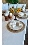 Pearl Ruffle Tablecloth Ecru - 4