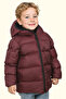 Boy's Burgundy Fleece Inside Furry Hooded Waterproof Wind Resistant Inflatable Winter Jacket - 2