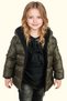 Girl's Khaki Fleece Hooded Waterproof Windproof Inflatable Winter Coat & Coat