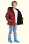 Boy's Burgundy Fleece Hooded Waterproof Wind Resistant Pocket Puffer Winter Coat - 2