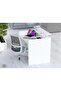 R06 White Office Reception Desk Without Drawers - 120cm - 4