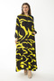 Women's Large Size Colorful Woven Viscose Fabric Front Buttoned Hem Tiered Dress 65N37088 - 3