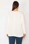 Women's Large Size Bone Stone and Print Detailed Tunic 65n35384 - 5