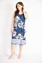 Women's Navy Blue Plus Size Side Slit Sleeveless Dress 65n36377 - 3