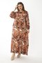 Women's Large Size Colorful Woven Viscose Fabric Front Buttoned Hem Tiered Dress 65N37087 - 4