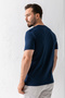 Men's Crew Neck Basic 100% Cotton T-Shirt Navy Blue - 25Y 2735 - 8