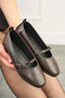 Daily Acı Kahve Women's Flat Shoes Oval Toe Thin Strap Buckle Belt Orthopedic Office Lightweight Shoes 113 - 3