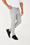 Men's Jogger Slimfit Waist Half Elastic Gray Fabric Trousers - 5