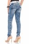 Wd322 Blue Women's Jeans with Thick Stitched Pockets - 4