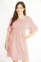 Women's Colorful Large Size Crew Neck Flounce Sleeve Dress 65n36411 - 2