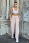 Mink Elastic Waist, Pockets, Wide Leg, Loose Trousers - 4