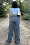 Anthracite Elastic High Waist, Pockets, Wide Leg, Loose Pants - 6