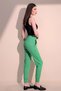 Women's Green Comfortable Textured Fabric Pocket Elastic Waist Leg Jogger Sports Trousers - 4