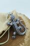 Stainless Steel Medallion Chameleon Figure Silver Color Glossy Non-Tarnish Steel Pendant Unisex Necklace